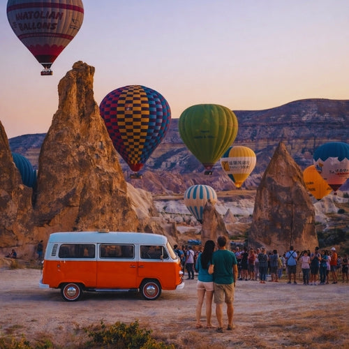 Kapadokya bölge turu sırasında görülen vadiler ve tarihi yapılar